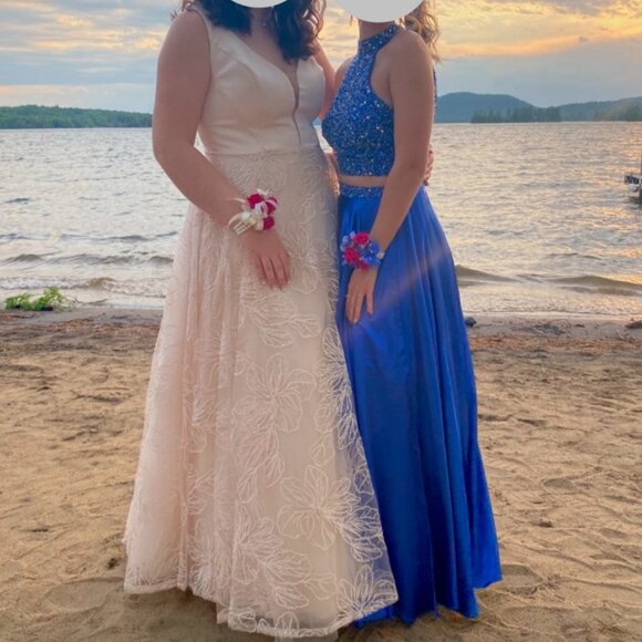 Royal Blue Two Piece Prom Dress - Picture 2 of 2